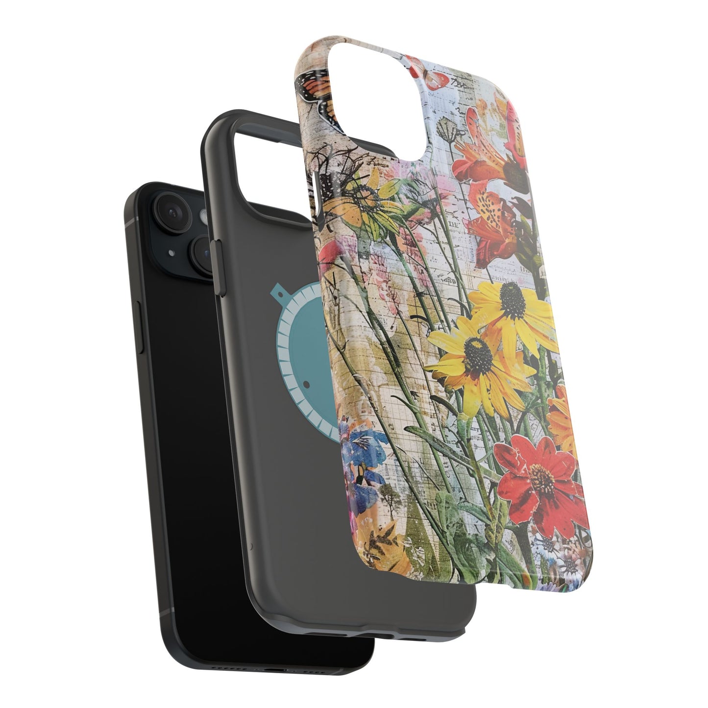Floral Magnetic Phone Case - Wildflowers for Stylish Protection