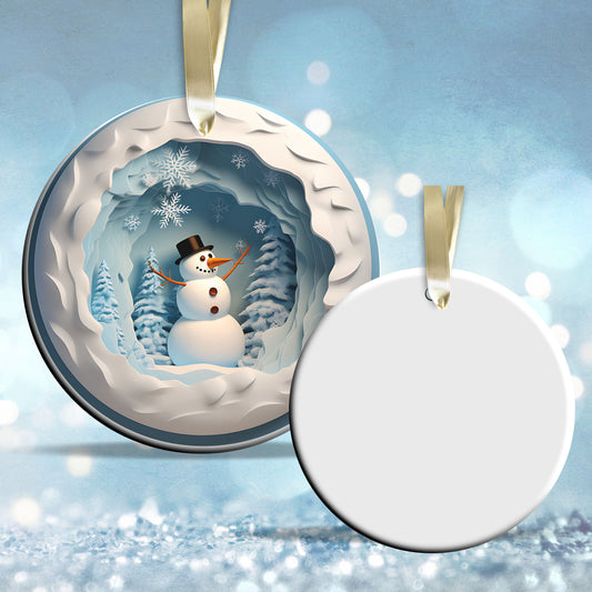 Busting Out Snowman Ceramic Ornament 80-05