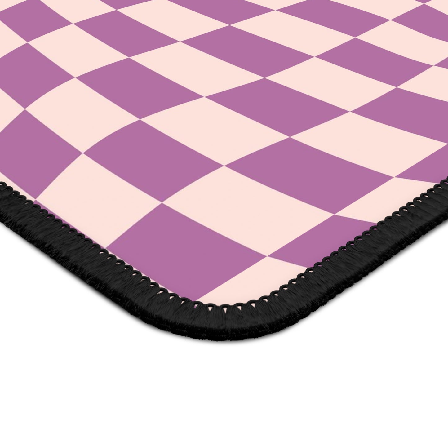 Trendy Wavy Purple Pink Checkerboard Non Slip Gaming Mouse Pad
