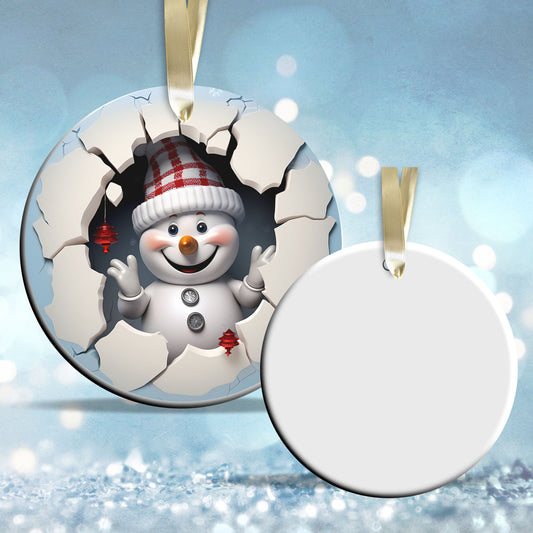 Busting Out Snowman Ceramic Ornament 80-03