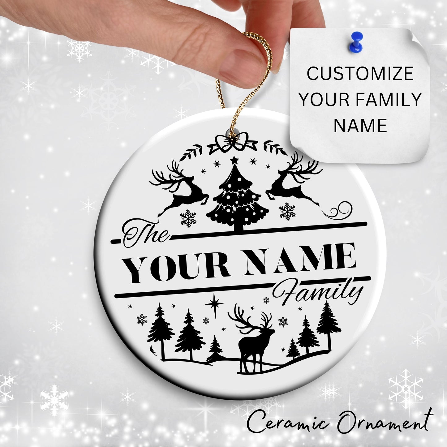 Christmas FAMILY Ceramic Ornaments 37-01