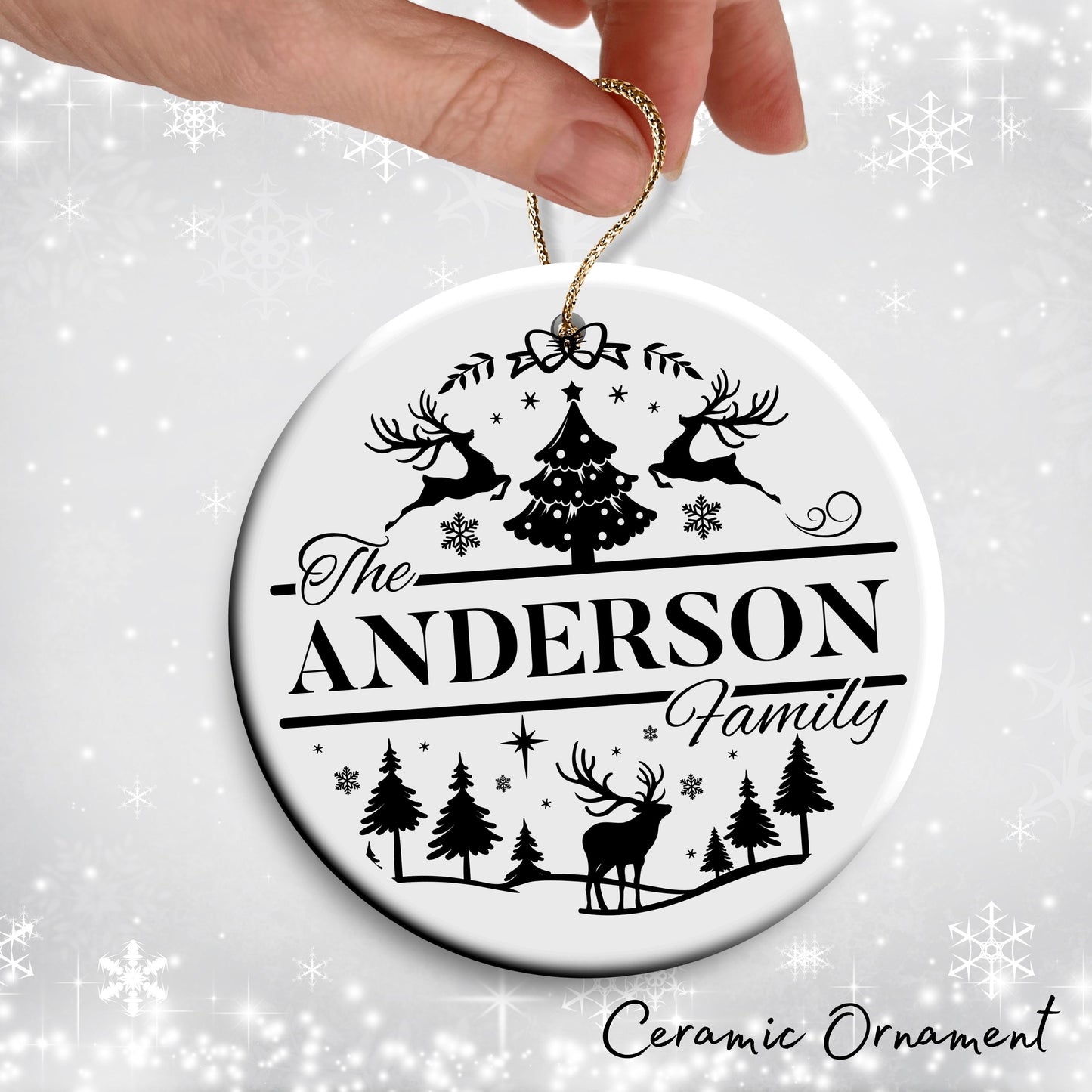 Christmas FAMILY Ceramic Ornaments 37-01