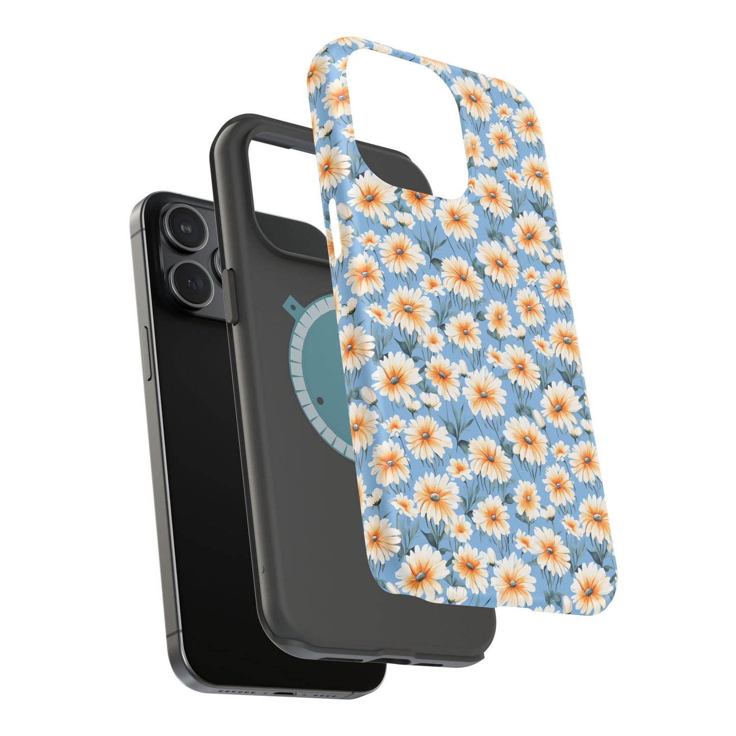 Floral Magnetic Phone Case - Chic Daisy Pattern for Stylish Protection