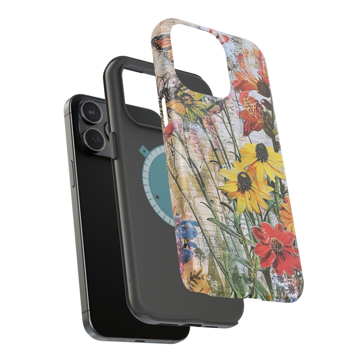 Floral Magnetic Phone Case - Wildflowers for Stylish Protection