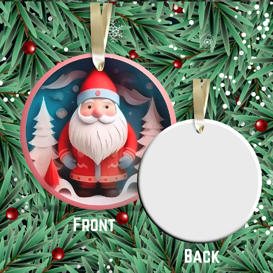 3D Ceramic Santa Claus Christmas Ornament 07-01