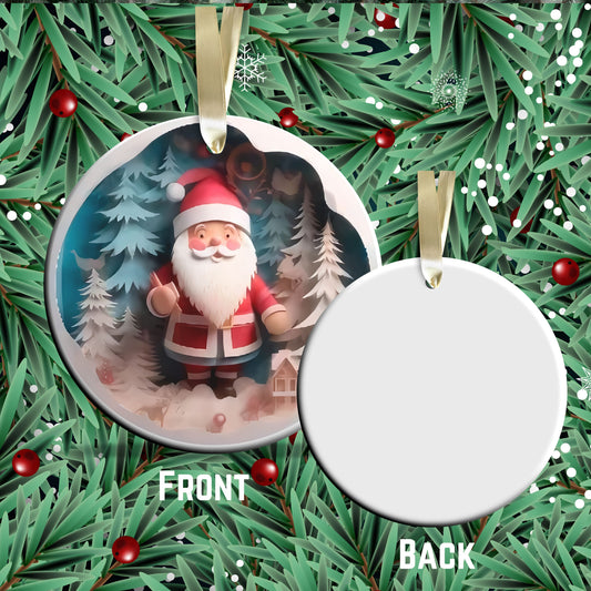 3D Ceramic Santa Claus Christmas Ornament 07-02