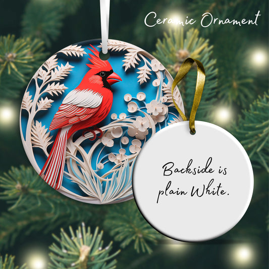 3D Cardinal Ceramic Christmas Ornament 07-04