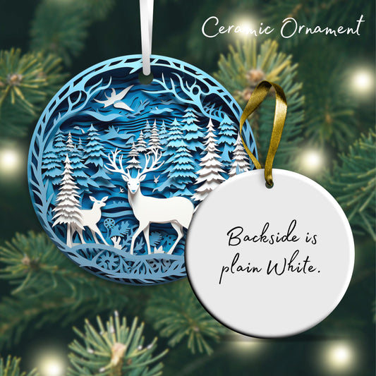 3D Reindeer Ceramic Christmas Ornament 07-05