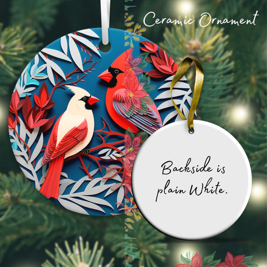 3D Cardinal Ceramic Christmas Ornament 07-07