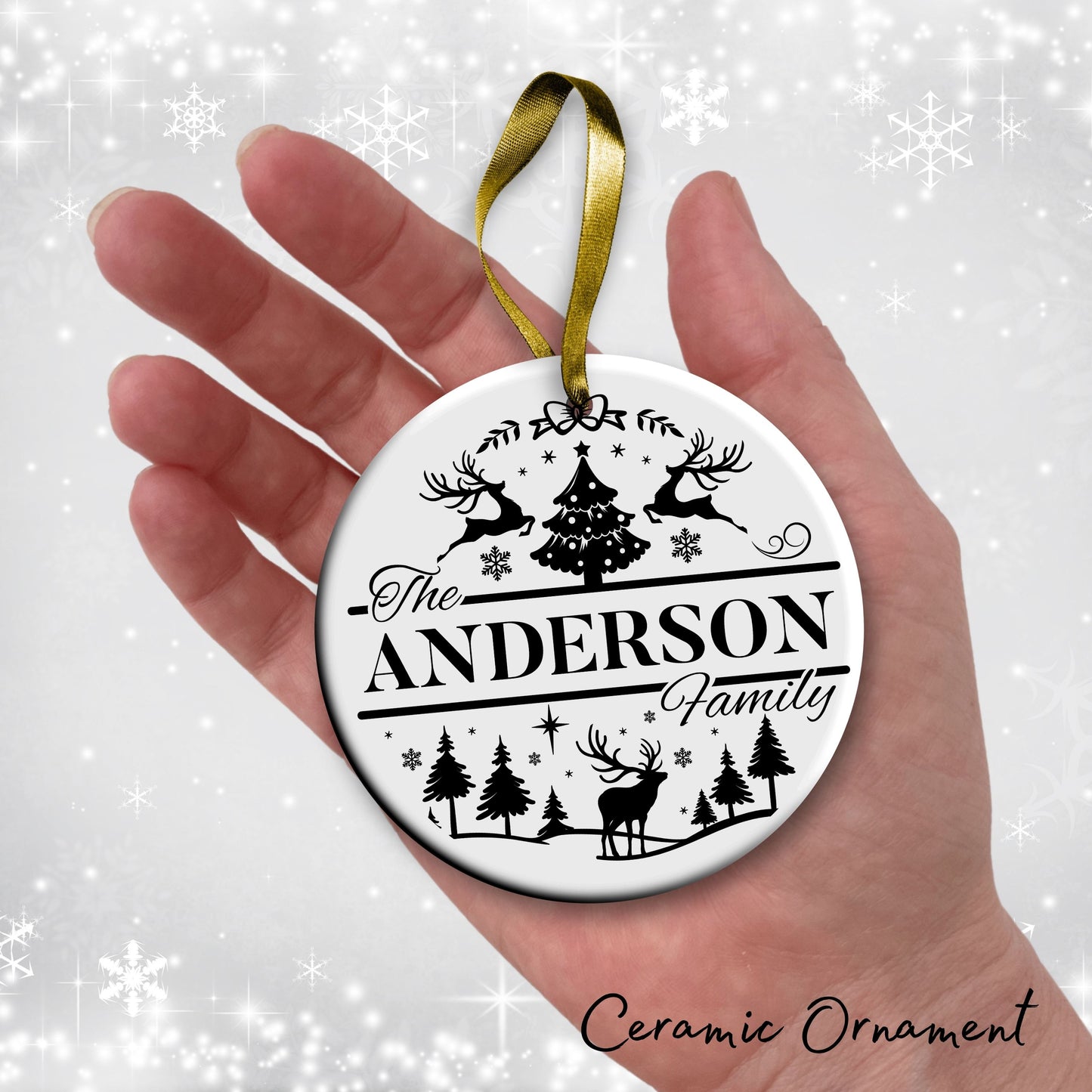 Christmas FAMILY Ceramic Ornaments 37-01