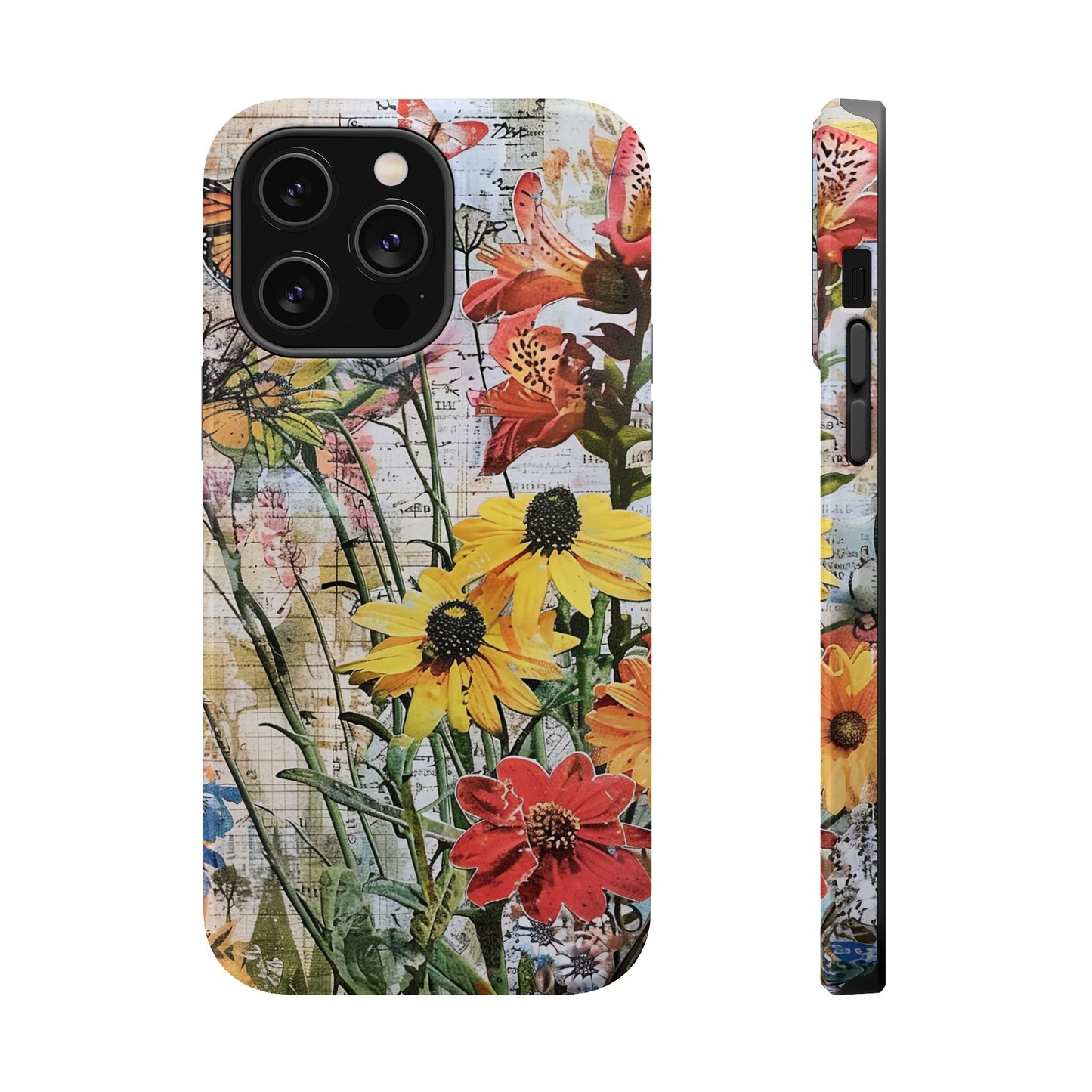 Floral Magnetic Phone Case - Wildflowers for Stylish Protection