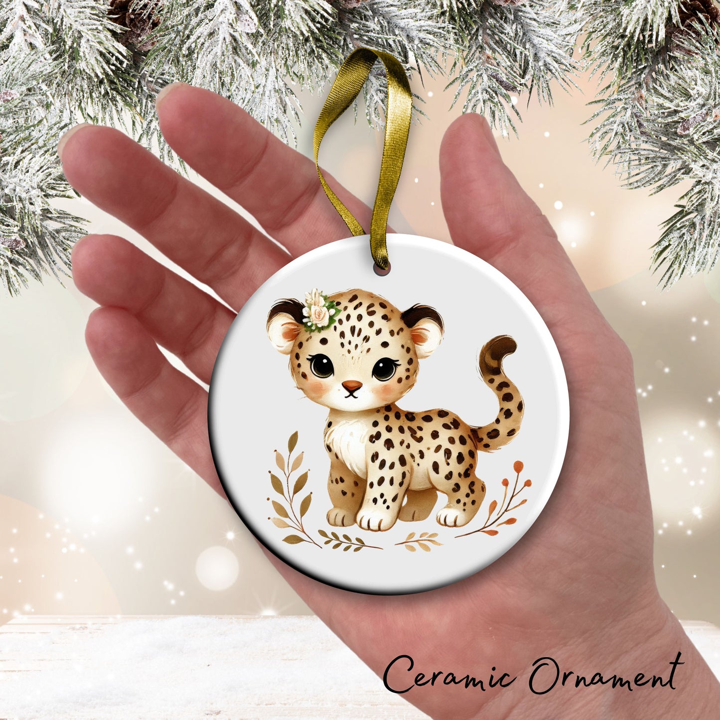 Babys First Cozy Christmas Animal Ceramic Ornament 33-01