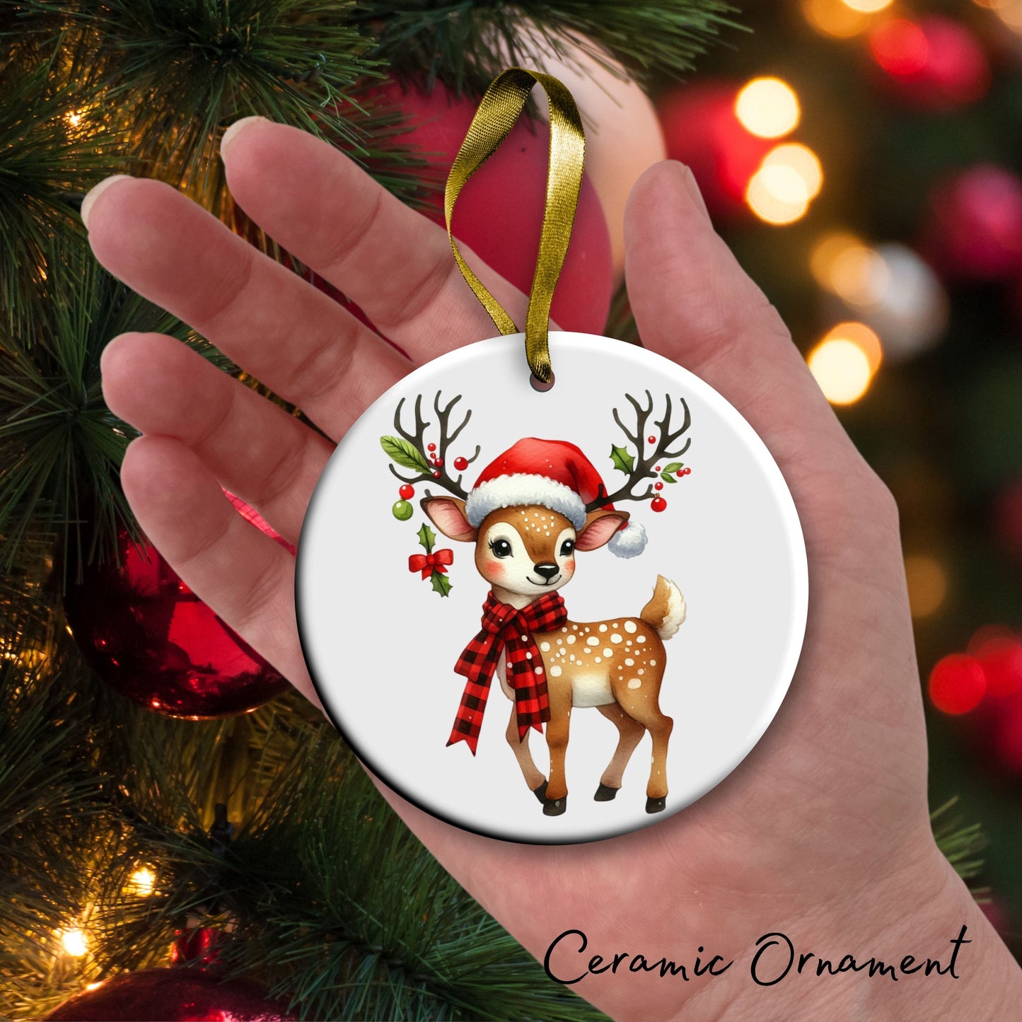 Babys First Christmas Reindeer Ceramic Ornament 57-13