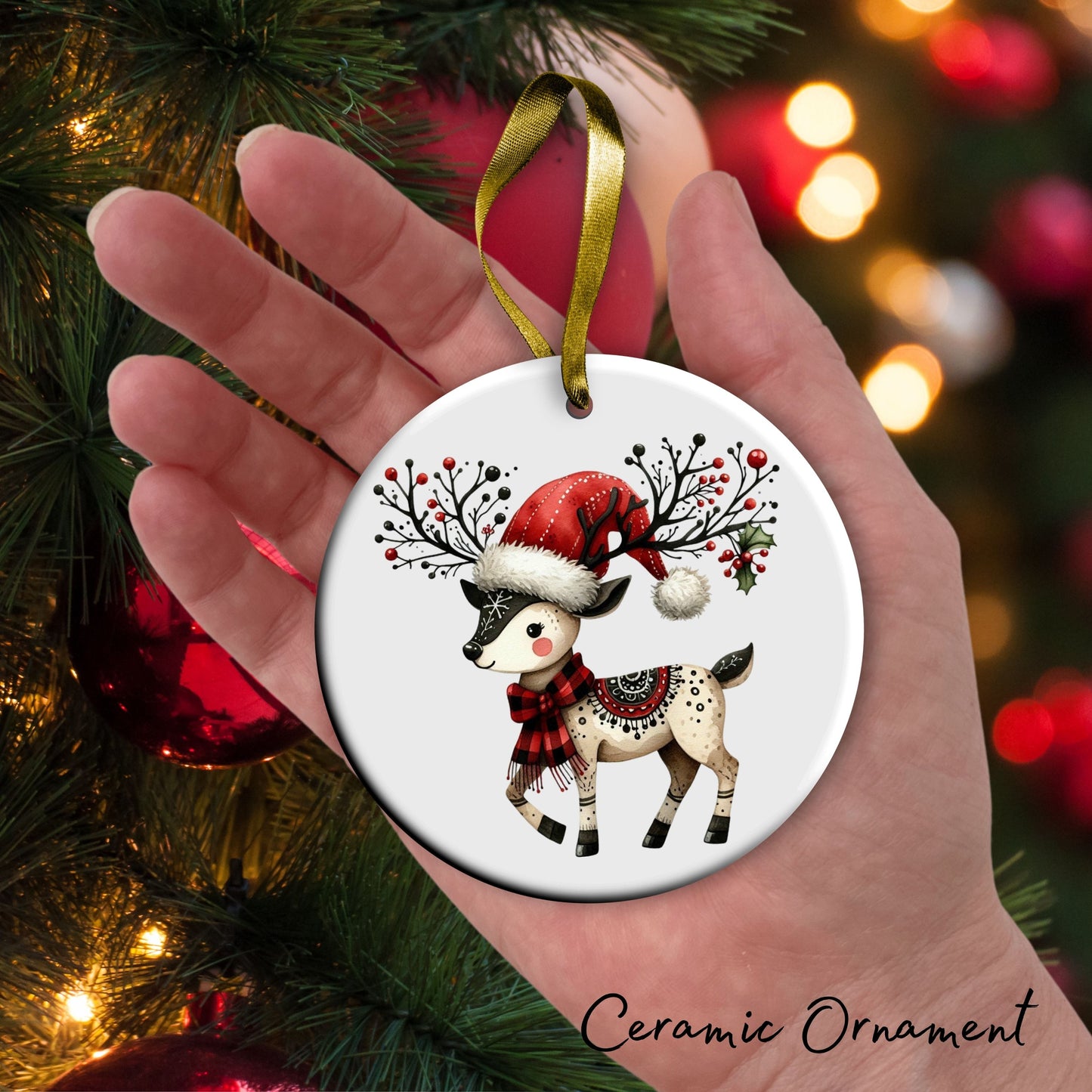 Babys First Christmas Reindeer Ceramic Ornament 57-18