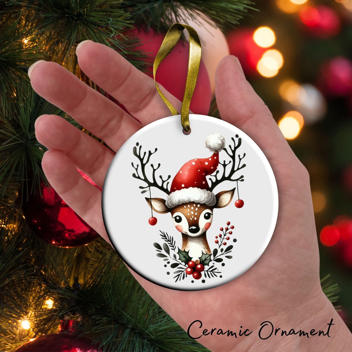 Babys First Christmas Reindeer Ceramic Ornament 57-20