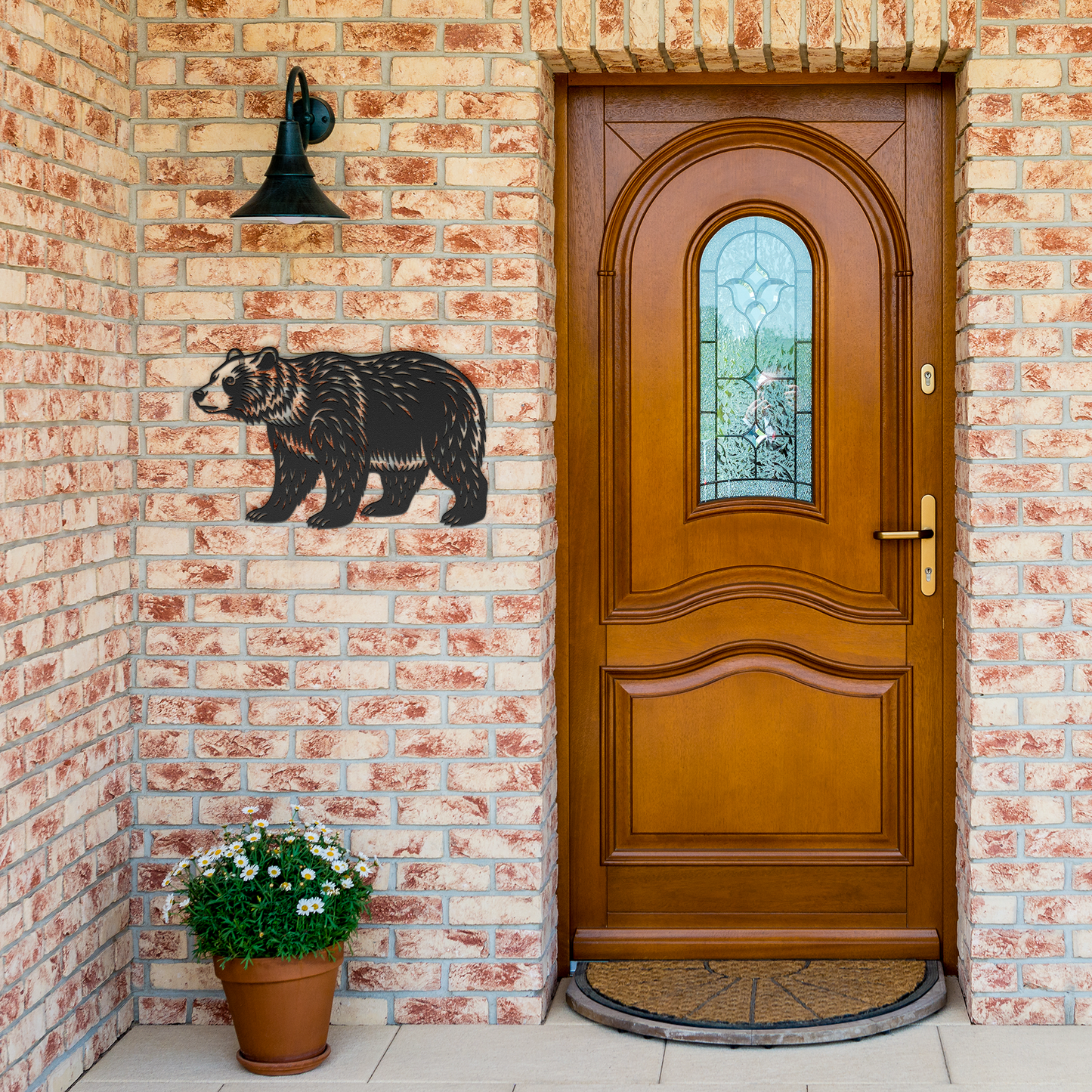 Bear_Silhouette_Metal_Art_Decor_Black_Brick_Entrance_Mockup.png