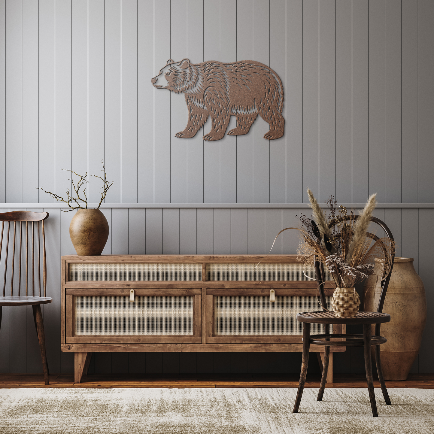 Bear_Silhouette_Metal_Art_Decor_Copper_Rustic_Hallway_Mockup.png