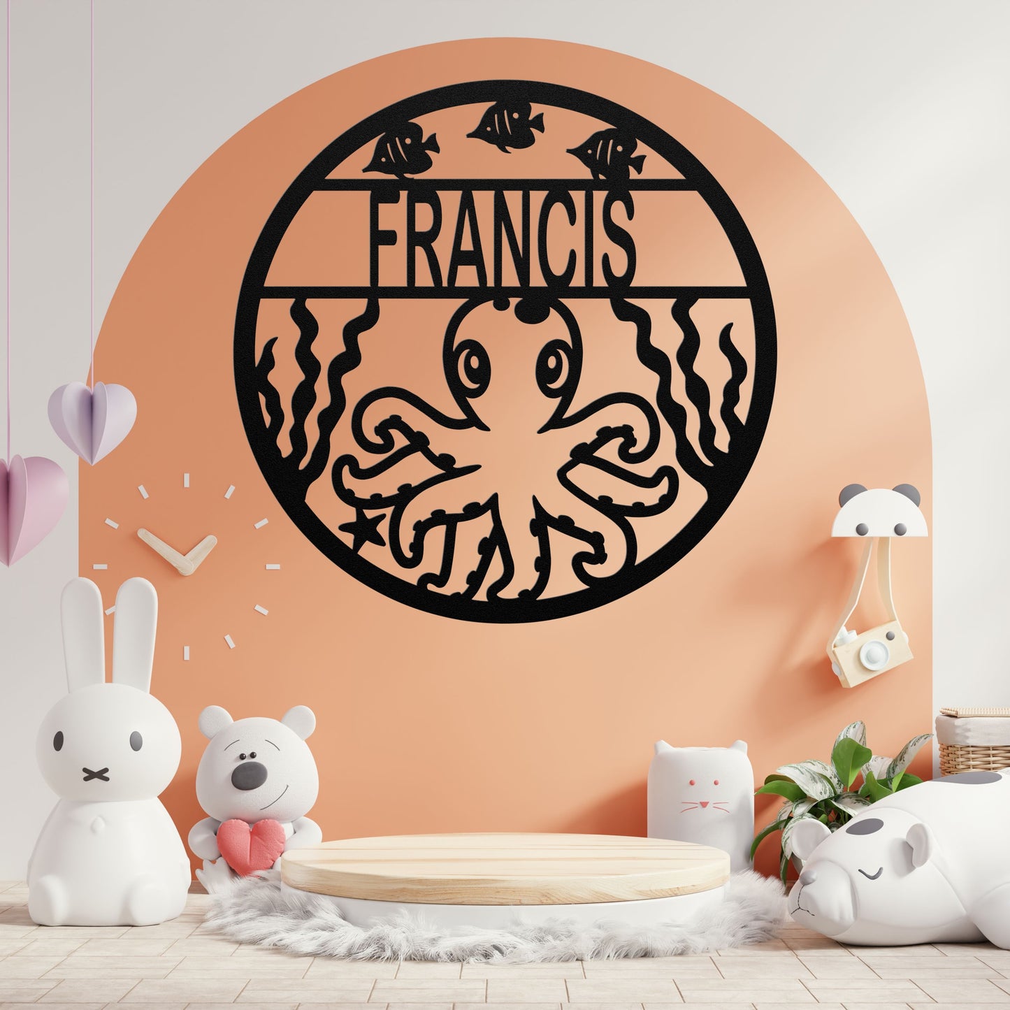 Ocean Animals Nursery Metal Decor - Octopus