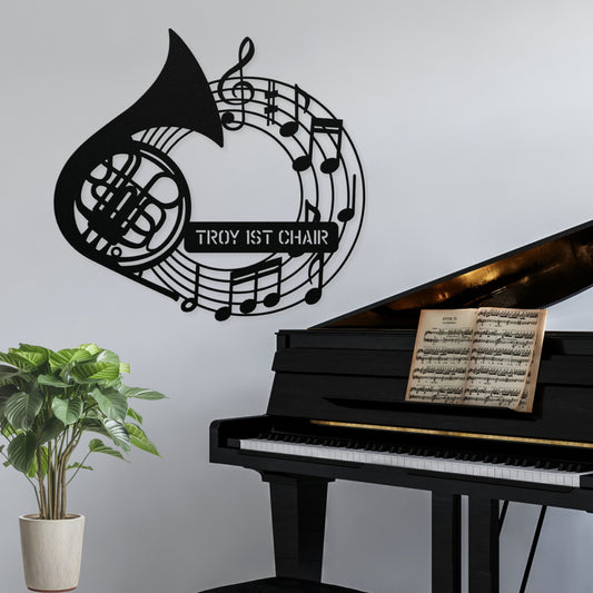 Personalized French Horn  - Metal Sign