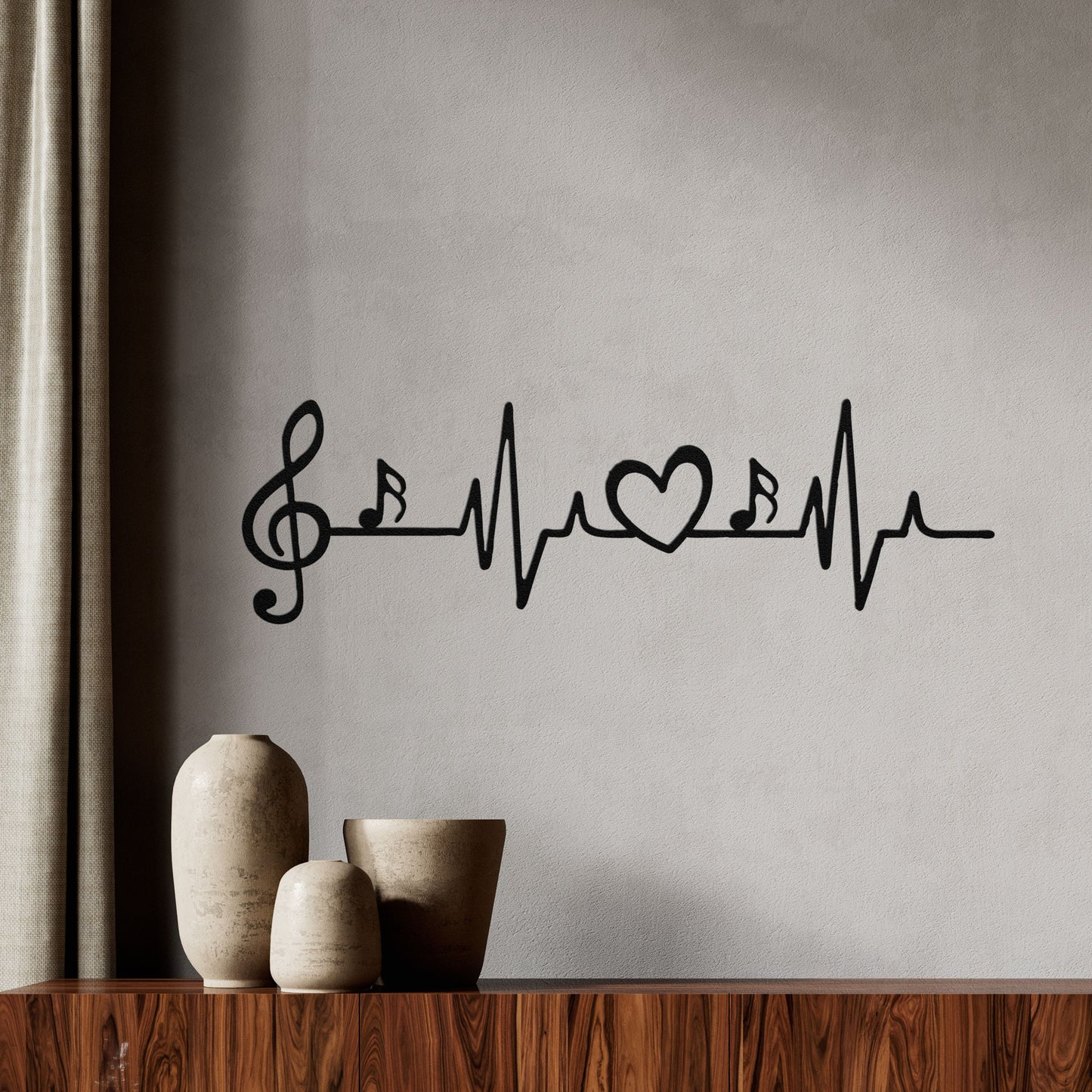 Heartbeat Music Note Wall