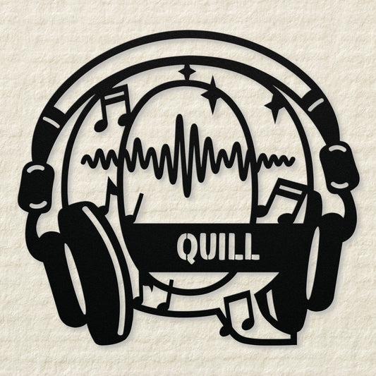 Personalized Headphones Monogram Letter Q - etal Sign