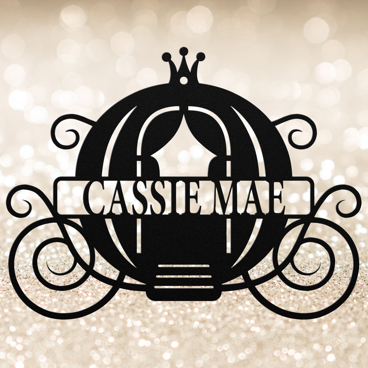 Princess Carriage Metal Wall Art - Personalized