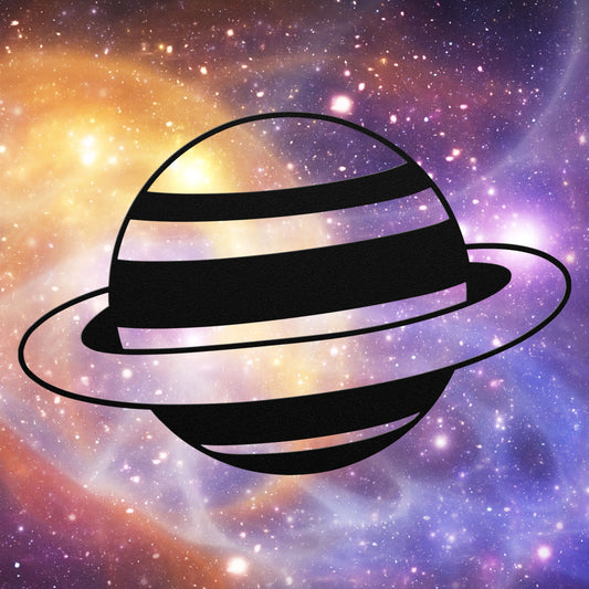 Planet Saturn Metal Sign
