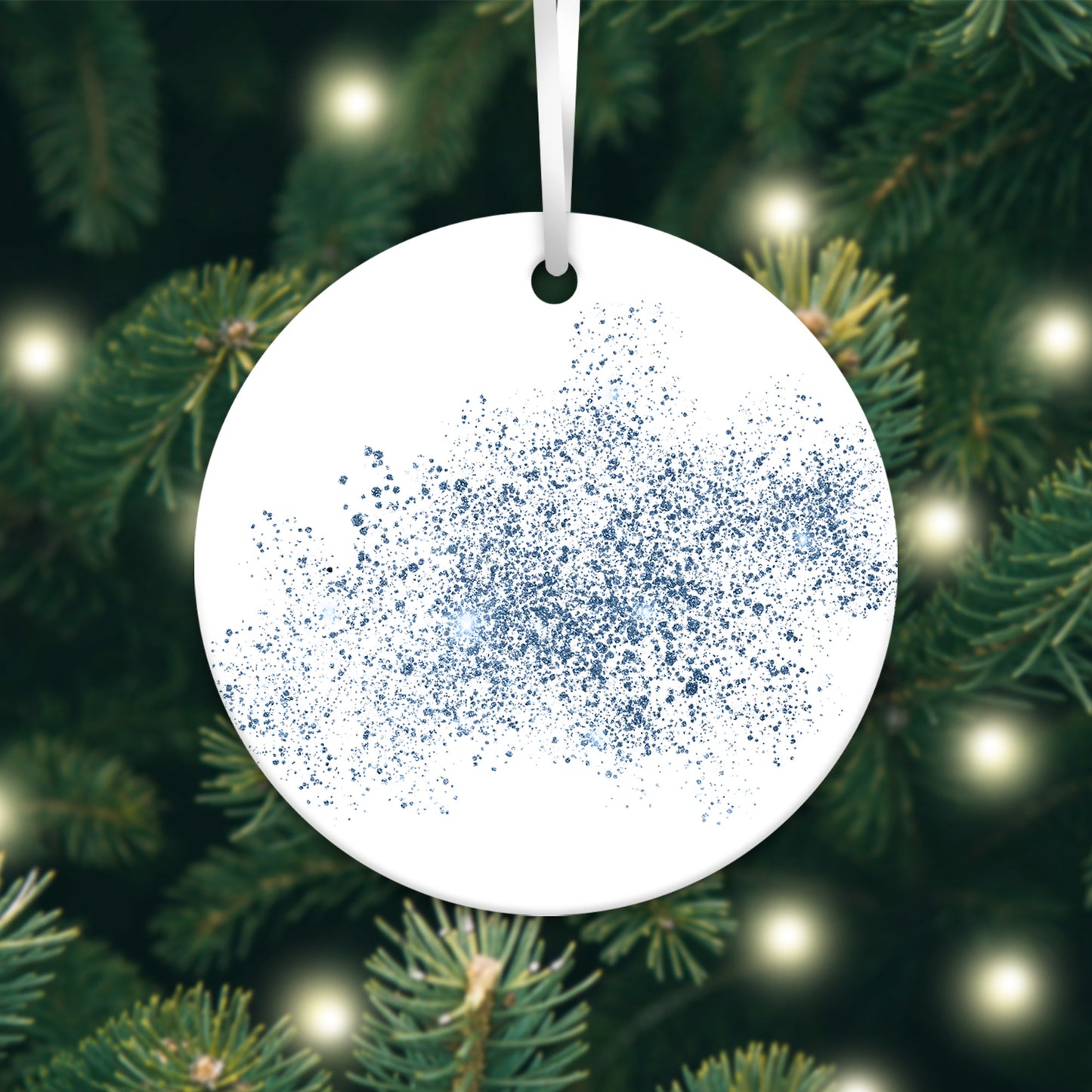 Blue Sunset Winter 3D Christmas Ceramic Ornament 07-20