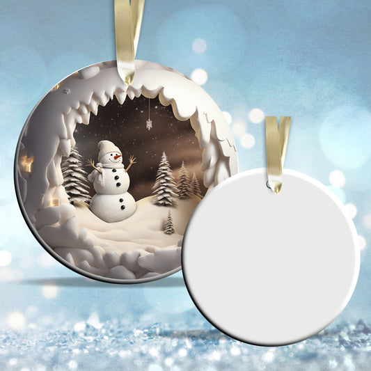 Busting Out Snowman Ceramic Ornament 80-07