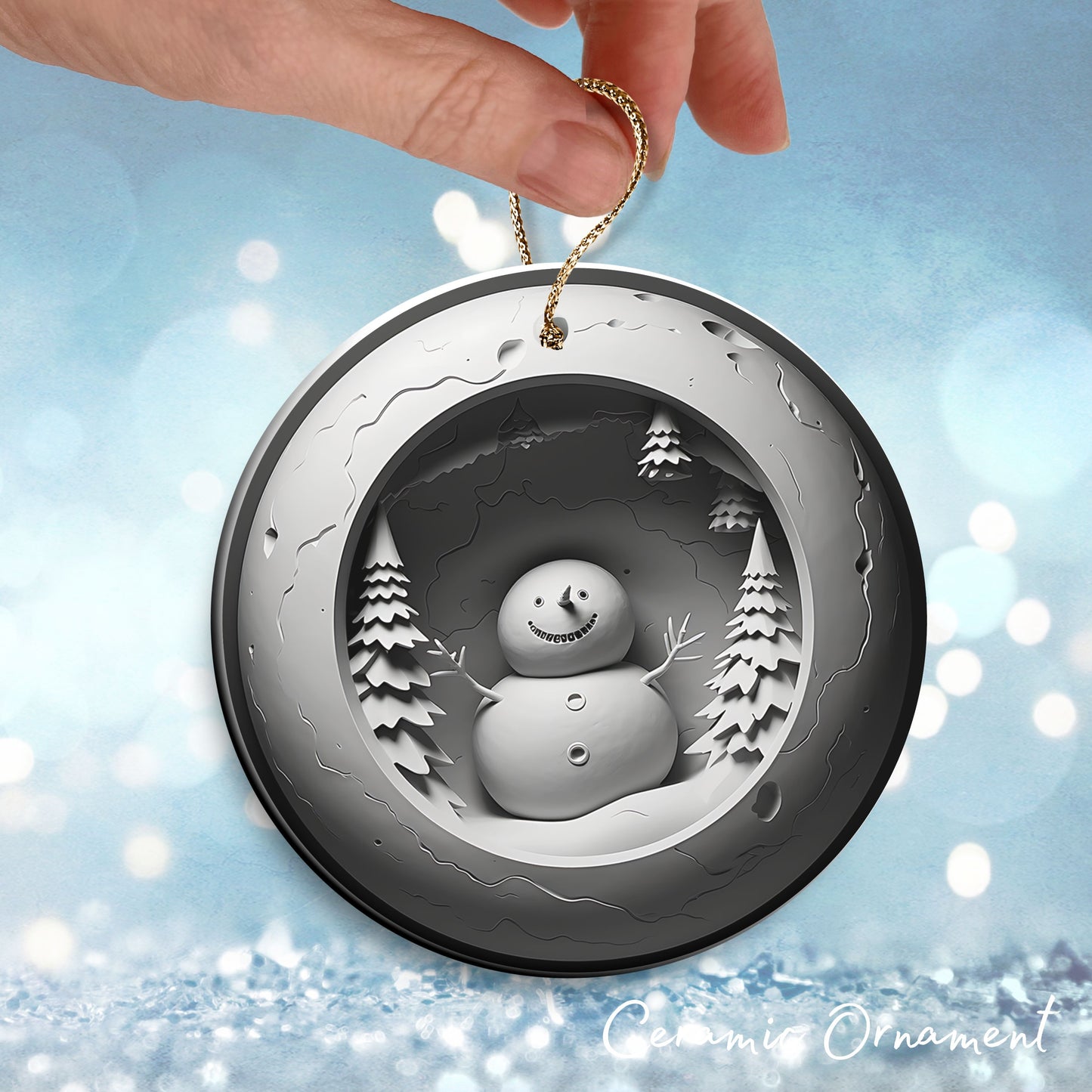 Busting Out Snowman Ceramic Ornament 80-11