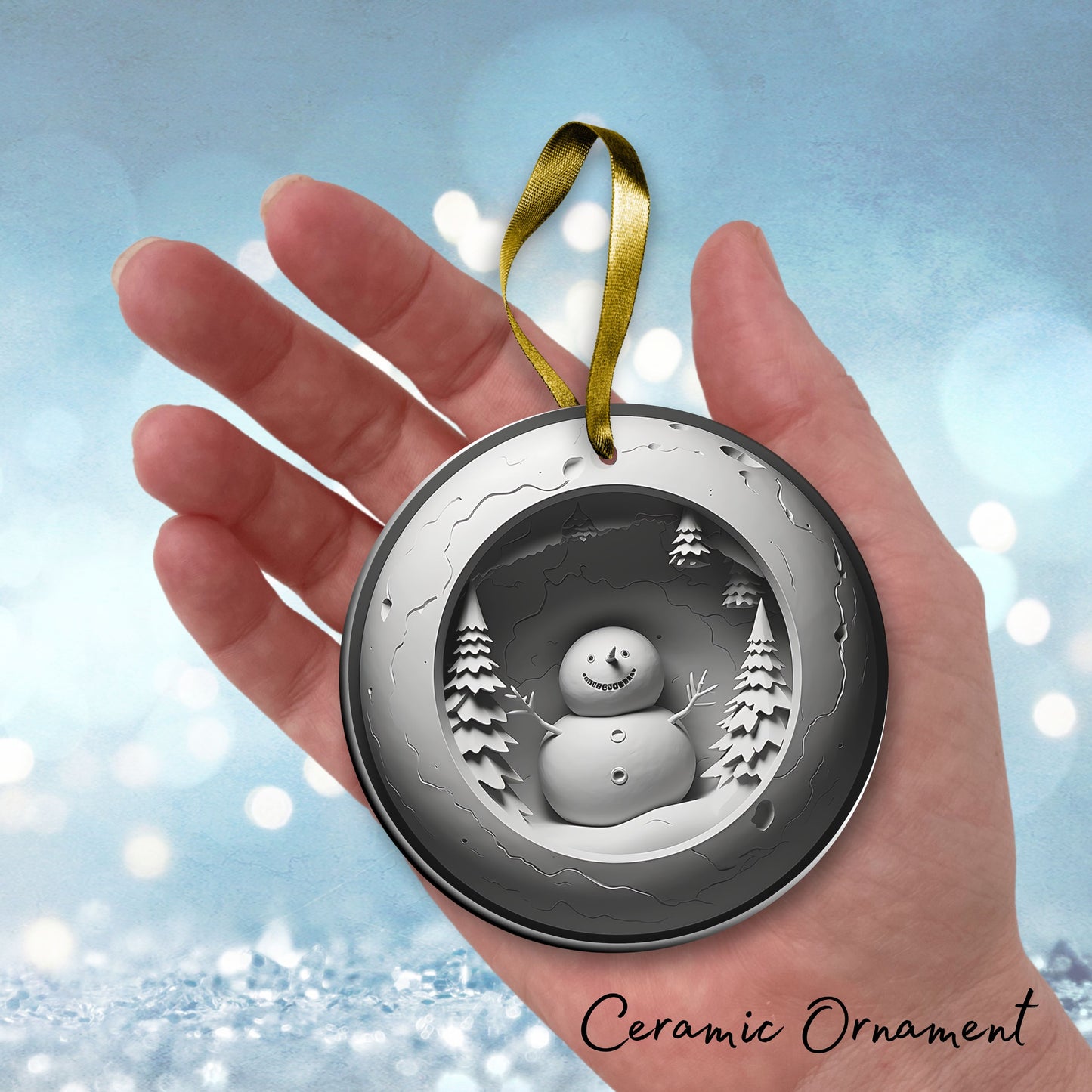 Busting Out Snowman Ceramic Ornament 80-11
