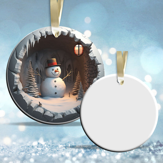 Busting Out Snowman Ceramic Ornament 80-12