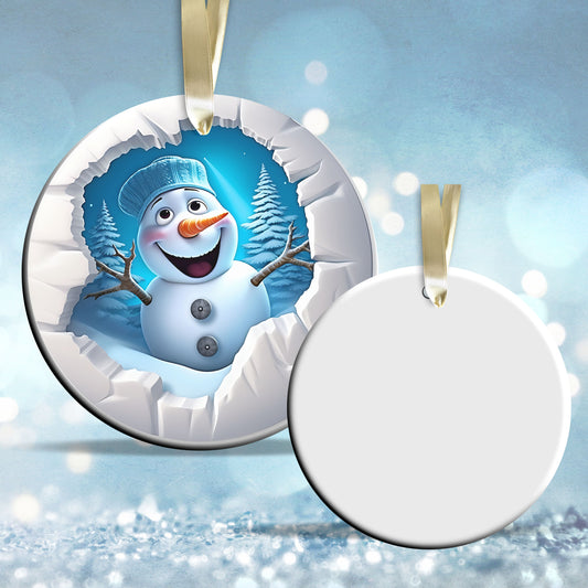 Busting Out Snowman Ceramic Ornament 80-13