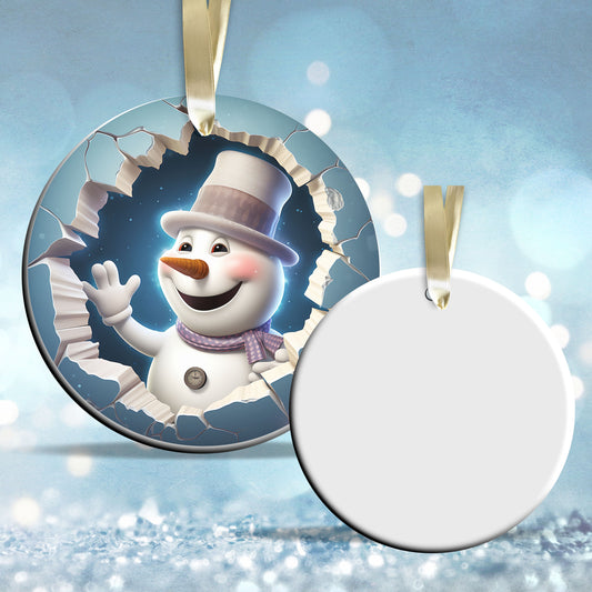 Busting Out Snowman Ceramic Ornament 80-14