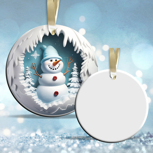Busting Out Snowman Ceramic Ornament 80-15