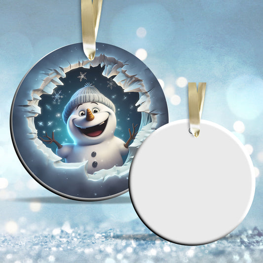 Busting Out Snowman Ceramic Ornament 80-16