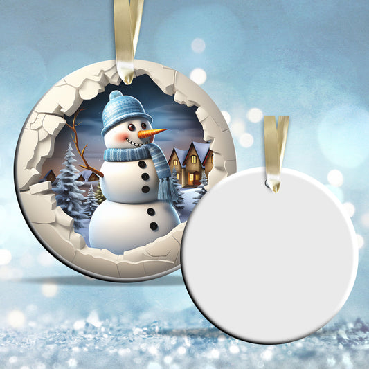 Busting Out Snowman Ceramic Ornament 80-17