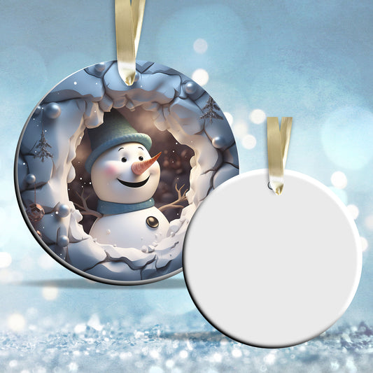 Busting Out Snowman Ceramic Ornament 80-19