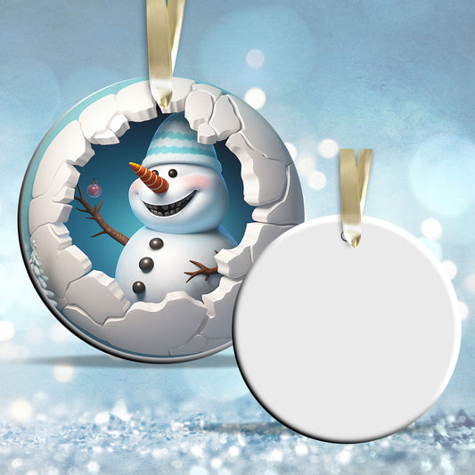 Busting Out Snowman Ceramic Ornament 80-20