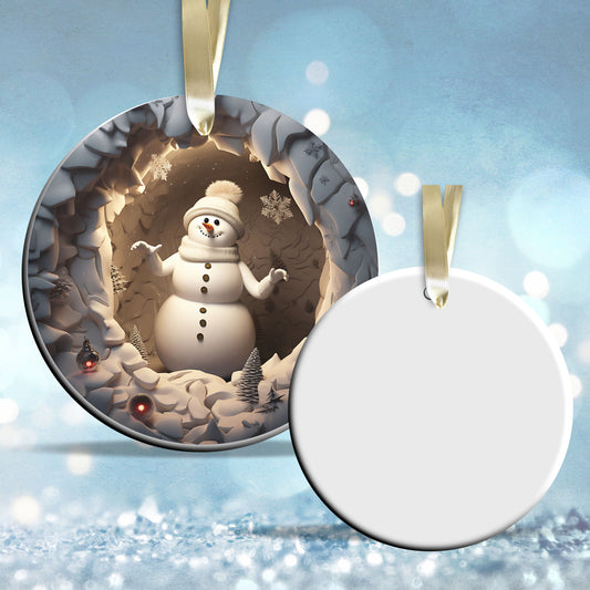 Busting Out Snowman Ceramic Ornament 80-21