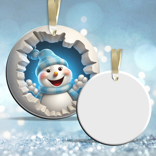Busting Out Snowman Ceramic Ornament 80-22