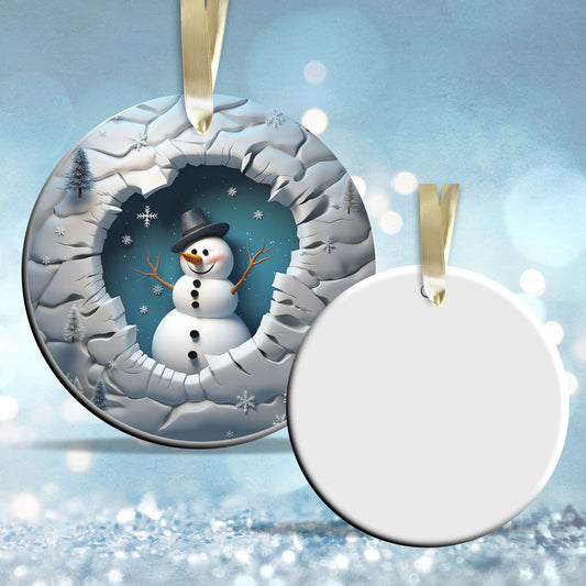 Busting Out Snowman Ceramic Ornament 80-23