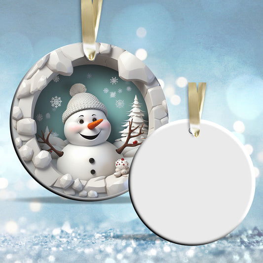 Busting Out Snowman Ceramic Ornament 80-25