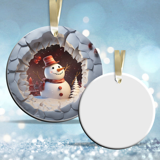 Busting Out Snowman Ceramic Ornament 80-26