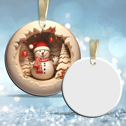 Busting Out Snowman Ceramic Ornament 80-27