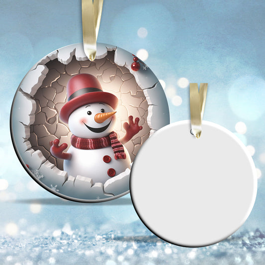 Busting Out Snowman Ceramic Ornament 80-29