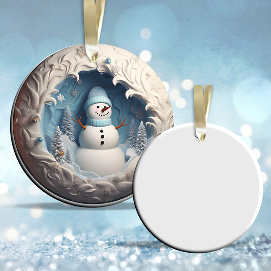 Busting Out Snowman Ceramic Ornament 80-30
