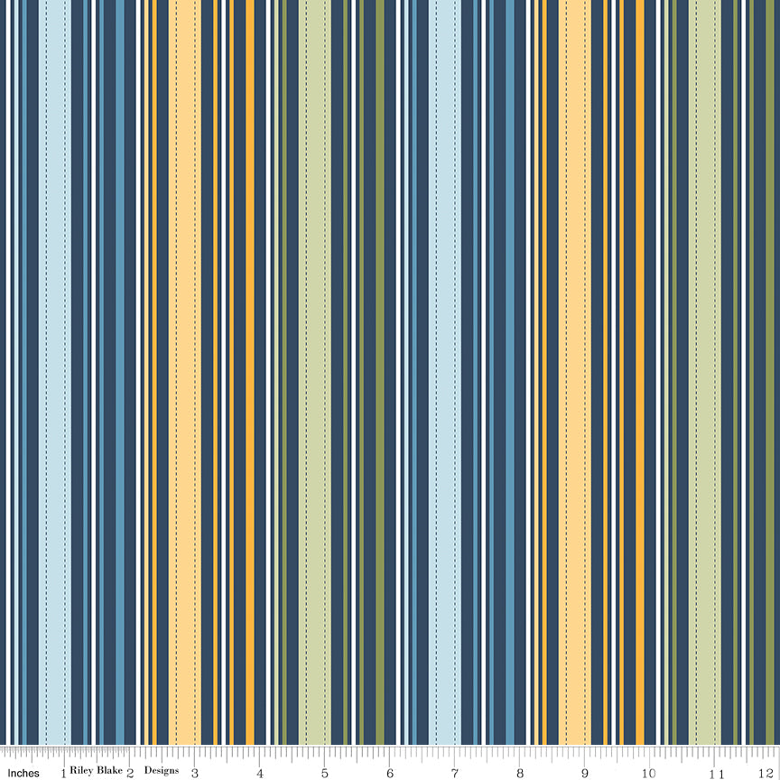 Sunshine & Dandelions Stripes Navy