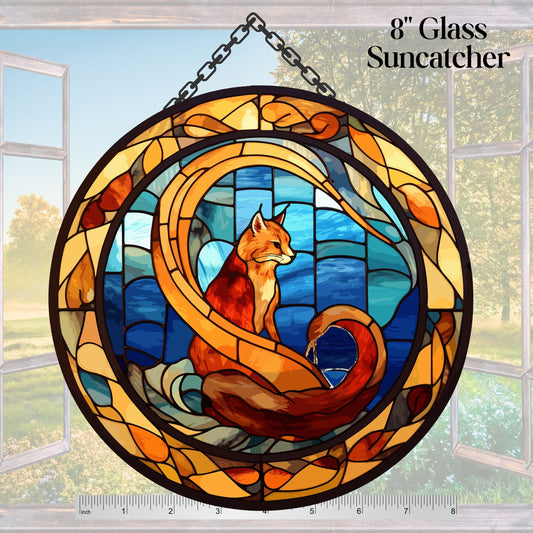 CAT Vibrant Colors Glass Suncatcher 213-01