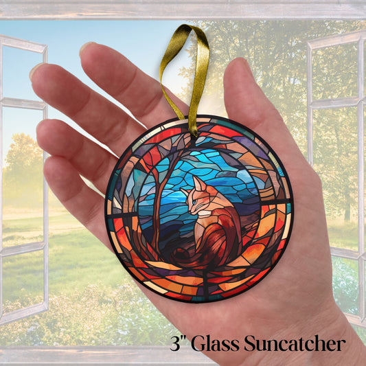 CAT Vibrant Colors Glass Suncatcher 213-02